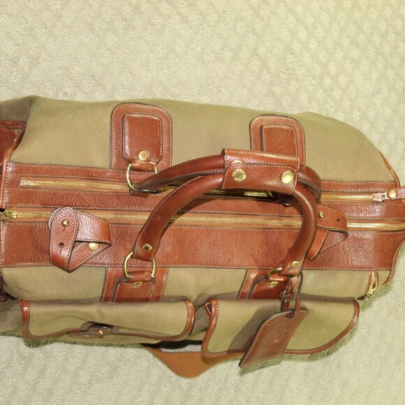 Vintage Ghurka No 2 Olive Green Twill and Leather Express Bag - Picture 13 of 16